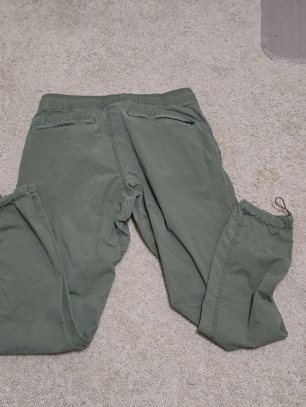 Casual Olive Green Women's Drawstring Pants - Picture 4 of 5
